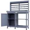 Outsunny Wooden Potting Bench, Outdoor Potting Table with Storage Cabinet, Storage Shelves, Aluminum Tabletop for Backyard, Patio, Balcony - 4 of 4