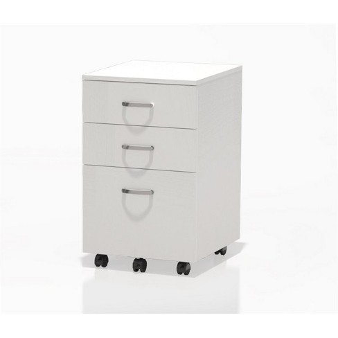 Glass Soho Mobile Filing Cabinet In White Mayline Target