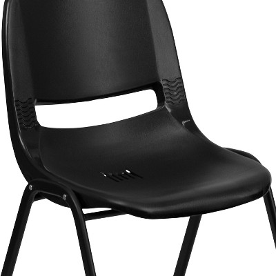 ErgoKids 440 lb Capacity Black Metal Stack Chair for Preschool