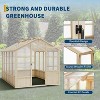 Acekool 8x10FT Cedar Greenhouse - Wood Frame with Polycarbonate Panels & Adjustable Vent - 4 of 4