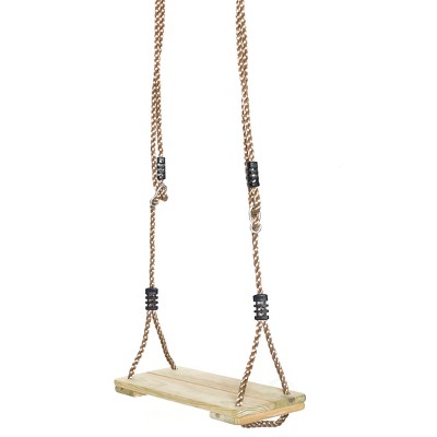 PLAYBERG Outdoor Wooden Tree Swing with Hanging Ropes