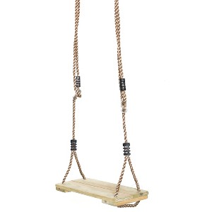 PLAYBERG Outdoor Wooden Tree Swing with Hanging Ropes - 1 of 4