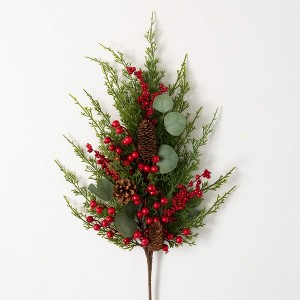 31"H Sullivans Cedar Berry Spray, Green - 1 of 2