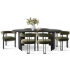 7-Piece Dining Table Set with Velvet Chairs, Modern Oval Black Table & Upholstered Armchairs with Metal Legs for Dining Room-Maison Boucle - 2 of 4