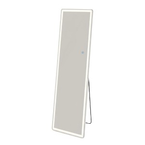 HomeRoots 64" Clear Lighted Freestanding and Wall Mount Frameless Full Length Mirror - 1 of 4