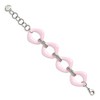 Black Bow Jewelry 29mm Stainless Steel & Pink Ceramic Open Link Adj. Bracelet, 7.5 Inch - 2 of 4