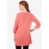 Woman Within Plus Size Perfect Three-Quarter-Sleeve Scoopneck Tunic - 3 of 4