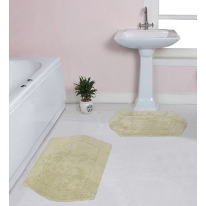 Waterford Collection Tufted Bath Rug, Extra Soft and Absorbent, Non-Slip Bath Mats, Machine Washable bath rugs for Bathroom, 2 Piece Set, Green - 1 of 4