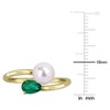 EVERLY JEWELRY | Multiple-color option in Yellow Silver Pearl Ring with Multiple color gemstone Options. - 4 of 4