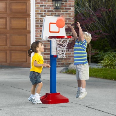 Adjustable Red and Blue Plastic Kids Basketball Hoop Set
