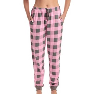Just Love Womens Buffalo Plaid Knit Jersey Pajama Pants - Buffalo Check Jogger PJ Bottom - 1 of 3