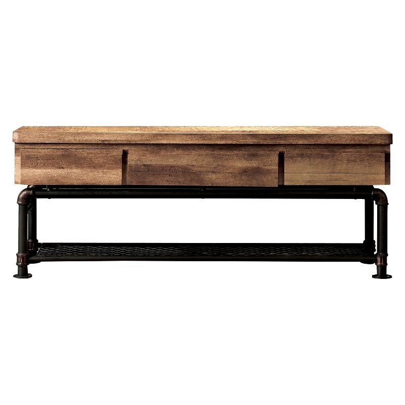 Stonehedge Industrial Pipe Inspired TV Stand for TVs up to 60&#34; Black/Natural - HOMES: Inside + Out, 1 of 6