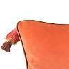 18"x18" Velvet Reversible Tassel Square Throw Pillow - Edie@Home - 4 of 4