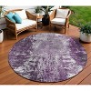 Eggplant Purple And Lavender Abstract Washable Indoor Outdoor Area Rug - 2 of 4