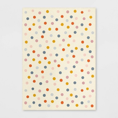 5'x7' Multi Dot Kids' Rug White - Pillowfort™ : Target