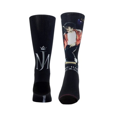 Michael Jackson Men's Crew Socks, Dye-Sublimated Toe Stand - 1 Pair