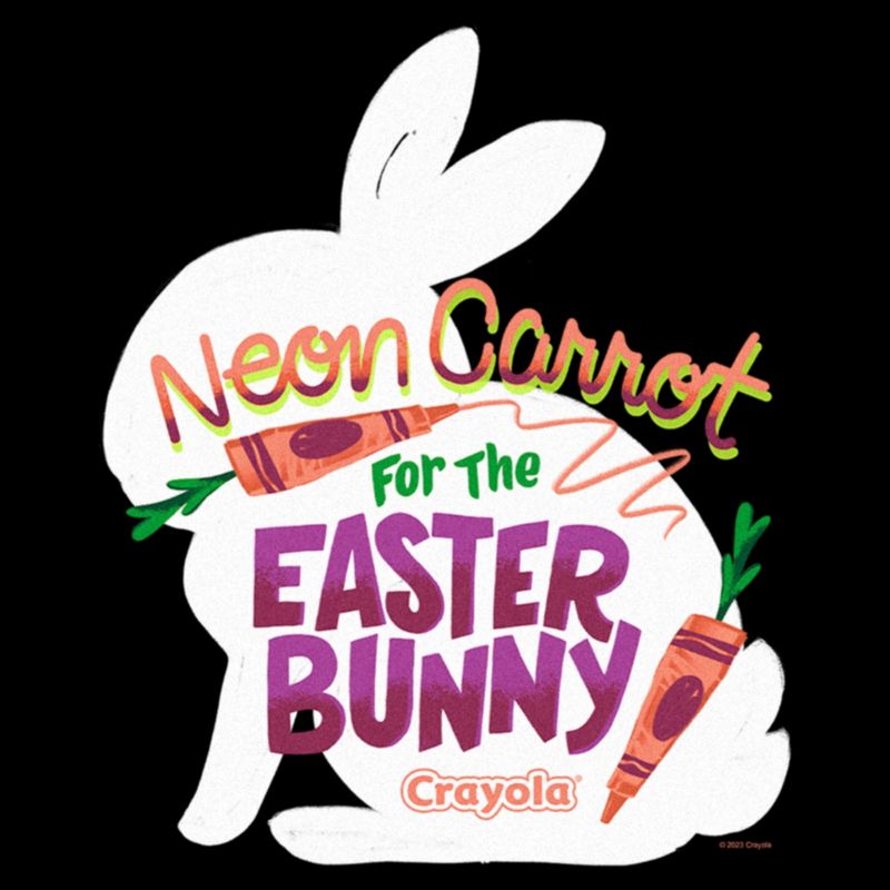 Women's Crayola Neon Carrot For The Easter Bunny T-Shirt, 2 of 5