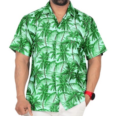 LA LEELA Mens Hawaiian Shirts Short Sleeve Button Down Shirt Men's Casual Shirts Vacation Tropical Beach Summer Shirts for Men Funny