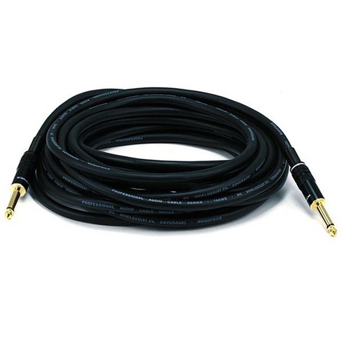 Monoprice Audio Cable Cord - 25 Feet - Black | 1/4 Inch (ts) Male To ...