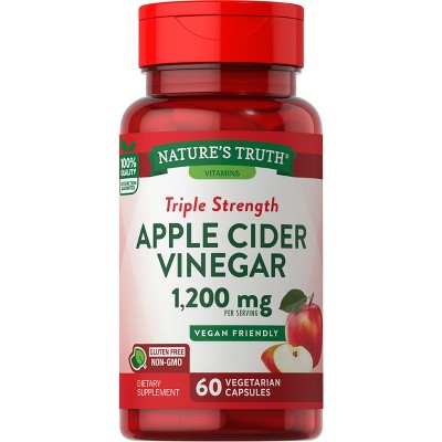 Nature's Truth Apple Cider Vinegar Capsules 1200mg | 60 Count : Target