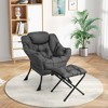 Tangkula Lazy Sofa Chair Accent Leisure Armchair with Folding Footrest & Storage Pocket - 4 of 4