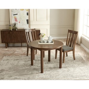 TiramisuBest 60" Rectangular Dining Table for 6, Retro Solid Wood Kitchen & Dining Table, Easy Assembly for Home & Restaurant,Walnut - 1 of 4