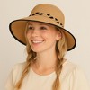 Anna-Kaci Women's Wide Brim Straw Hat with Braided Band and Contrast Bow Detail - 2 of 4