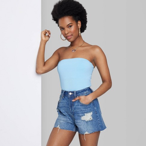 Women's Tube Top - Wild Fable™ Light Blue S : Target