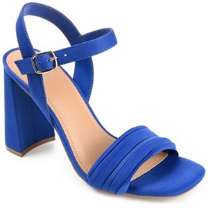 Journee Collection Womens Skiler Tru Comfort Foam Open Square Toe Block Heel Sandals Blue 9 - 1 of 4