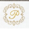Linum Home Textiles 100% Turkish Cotton MONICA Gold Thread 2PC Embellished Hand Towel Set - 3 of 3