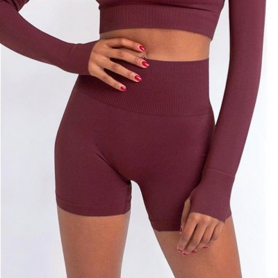 Anna-Kaci Active Women's High-Waisted Seamless Biker Shorts Yoga Compression Workout Shorts for Gym and Running Fitness