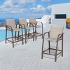 4pc Outdoor Counter Height Bar Stools: Aluminum Frame, UV & Weather-Resistant - Crestlive Products - 2 of 4