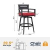 Set of 2 Modern Outdoor Swivel Bar Stools with Backs, Black Aluminum Frame with 360° Rotation, Backrest, Armrests, and Sunbrella Cushions - Koiai - 4 of 4
