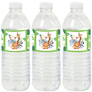 Big Dot of Happiness Jungle Party Animals - Safari Zoo Animal Birthday Party or Baby Shower Water Bottle Sticker Labels - Set of 20 - 1 of 4