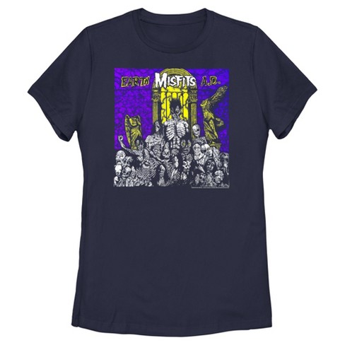 Women's Misfits Earth A.D. T-Shirt - Navy Blue - Large