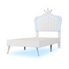 CAVINAS Twin/Full/Queen Size Upholstered Platform Bed Frame with Crown Headboard & LED Lights,No Box Spring Needed - 4 of 4