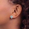Black Bow Jewelry 10mm Created Blue Opal Double Heart Post Earrings in Sterling Silver - 3 of 4