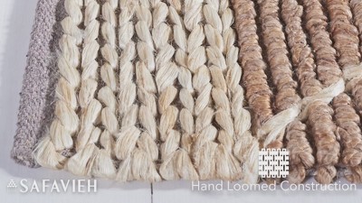 Handmade Ivory Geometric Braided Jute 6' Square Rug