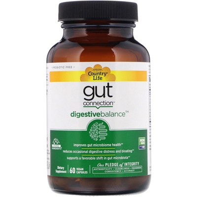 Country Life Gut Connection, Digestive Balance, 60 Vegan Capsules, Dietary Supplements