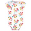 Little Treasure Baby Girl Cotton Bodysuits 3pk, Flower Pocket - image 3 of 4