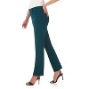 Rekucci Women's Pull-On Straight Leg Pants with Pockets & Tummy Control – Office Workwear Stretch Trousers - 2 of 4
