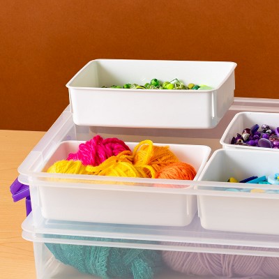 Clear Violet Stackable Plastic Storage Box with Lid