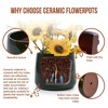 SpassWay 14" Dia Outdoor Indoor Ceramic Planter Pot Decorative Planter with Drainage Hole Patio Flower Pot - 4 of 4