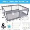Baby Playpen,59"×71" Playpen for Babies and Toddlers with Safety Gate,Corrales para Bebes,Adjustable Portable Play Yards Indoor Outdoor,Grey - 2 of 4