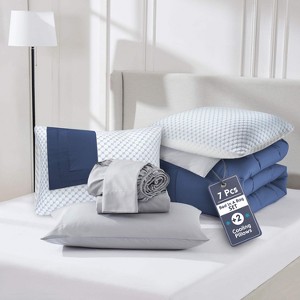 Nestl 9 Piece Reversible Comforter Set, Bed in a Bag, All in one Bed Set with Cooling Pillows - 1 of 4