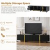 VYNXARIA Fluted TV Stand for TVs Up to 80 inches Modern Entertainment Center with Storage Cabinets and Drawers in Black with Golden Legs - 4 of 4