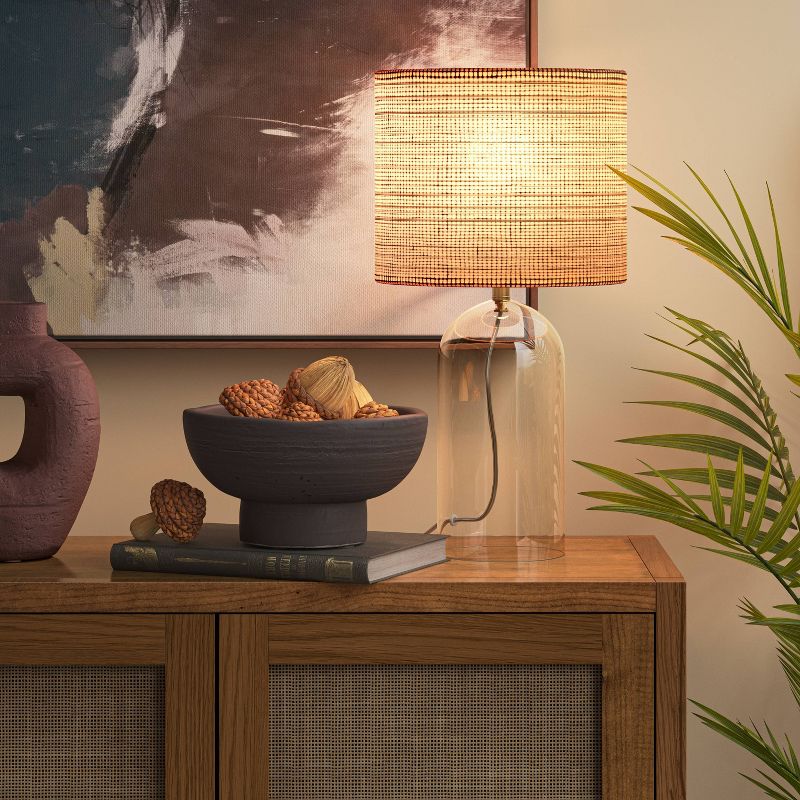 Glass Table Lamp with Open Base and Natural Shade - Threshold™, 3 of 5