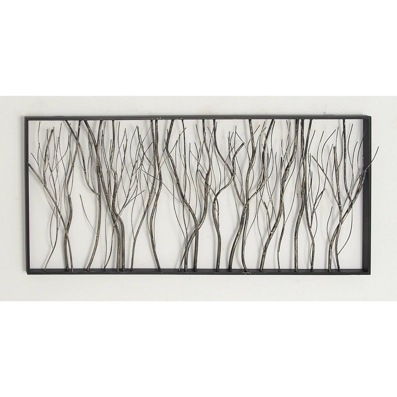 Metal Tree Distressed Dimensional Branch Wall Decor with Black Frame Silver - Olivia &#38; May, 5 of 6