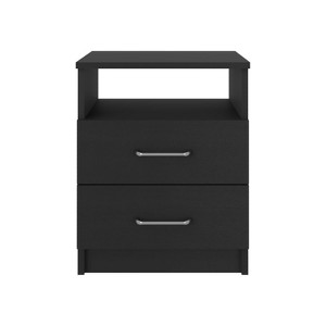 NicBex Nightstand with 2 Drawers,Modern Side Table with Metal Handles,Bedside Table for Bedroom,Living Room,White/Black/Gray - 1 of 4