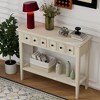 LOVMOR Rustic Console Table w/Open Shelf & Drawer,Rubber Wood Legs, Ideal for Entryways, Living Rooms, and Hallways - image 3 of 4